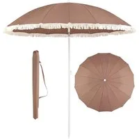 KOMFOTTEU Sonnenschirm, Gartenschirm mit Fransen, beidseitig um 30° knickbar