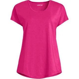 Shirt aus Baumwolle/Modal-Mix mit Ballett-Ausschnitt für Damen in Petite-Größe, Damen, size: petite, Pink, Baumwolle Modal, by Lands' End