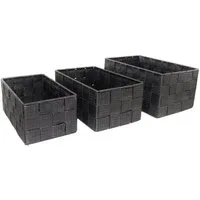 Marabellas Shop Organizer 3er-Set geflochtene Aufbewahrungsboxen für Badezimmer Textil-Körbe (3 St), dekorativ verwendbar