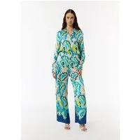 comma Chinos Hose Satinierte Wide-Leg-Hose aus Viskose mit Elastikbund