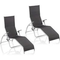 KETTLER Wellnessliege Kettler Tampa 2er Set Bäderliege Saunaliege 1710-9400 silber /charcoal