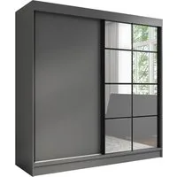 A&J MöbelLand GmbH Schiebetürenschrank TAVIRO 2-türiger Kleiderschrank mit Spiegel (TOP ANGEBOT! Geräumiger Schrank mit einer Breite von 200 cm und Spiegel, ideal zur Aufbewahrung von Kleidung und Accessoires. 3 Schubladen und viel Stauraum. TOP PROD