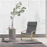 HOMCOM Relaxsessel Ruhesessel mit Kopfkissen für Wohnzimmer (Relaxstuhl mit Armlehne, 1-St., Esszimmerstuhl), Birkenholz, Dunkelgrau 65 x 69 x 98cm