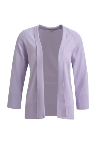 Milano Italy - 3/4 sleeve cardigan with open front and wide fit violet - Gr. - M
