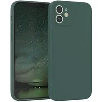 EAZY CASE Handyhülle für Apple iPhone 12 Hülle Silikon 6,1 Zoll, Silikon Schutzhülle mit Kameraschutz kratzfest bumper Grün / Nachtgrün