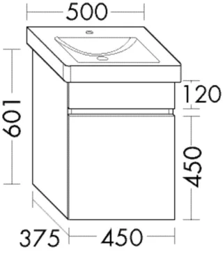 Burgbad Waschtischunterschrank System 30 Preisgruppe 4 Sana 601x450x375 Anthrazit Hochglanz WYBL045RF3366