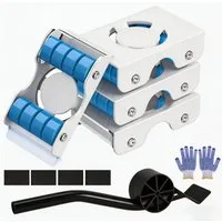 BlingBin Möbelrolle 4 Stück Möbel Transportrollen Set, Schwerer Möbeltransporter, (1er Set, 5-St., 4x Möbelrollwagen,1x Brecheisen,1 Paar Handschuhe, 4x Antirutsch-Pads), 360° Drehbar Rads, Bis 700 LBS,für Möbel und Schwere Gegenstände