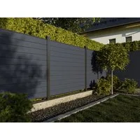 Belladoor Sichtschutzelement Belladoor WPC Sichtschutzzaun WPC Grau blickdicht