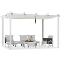PURPLE LEAF Pergola 3 x 4 m Pavillon mit Schiebedach Aluminium Wasserdicht, UV-Schutz, BxTxH: 400x300x245 cm, (Komplettes Set, Freistehende Pergola mit manuellem Schiebedach), Gartenpavillon Stabil & Winterfest, Terrasse, Balkon