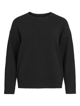VILA - VILIGA L/S O-NECK KNIT TOP - NOOS Black Beauty - Gr. - XS