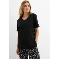 bonprix T-Shirt Oversize-Passform, Halbarm, mit tollem Knopfdetail
