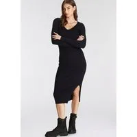 AJC Strickkleid in Midilänge mit seitlichem Schlitz und Vneck