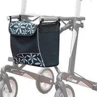 RUSSKA Rollstuhltasche Russka Rollator-Tasche mit Magnetverschluss Ornament Schwarz