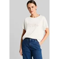 TOM TAILOR T-Shirt T-Shirt (im Einserpack) Loose Fit Scuba T-Shirt mit Print