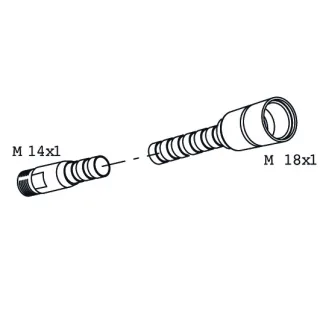 KWC Auszugschlauch SYSTEMA M14x1/M18 L1500, Edelstahl,534639 534639