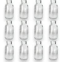 Sandra Rich Dekovase Glasflasche "Bottle klein" – 5 x 10,5cm – Dekovase Klar 12 Stück