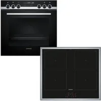 SIEMENS Flex-Induktions-Herd-Set PQ521DB2ZM, mit Backwagen, Backwagen mit ausziehbarer Tür für bequemes Kochen & Backen