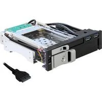 5.25 Wechselrahmen für 1 x 2.5 + 1 x 3.5 SATA schwarz, 2x USB 3.2