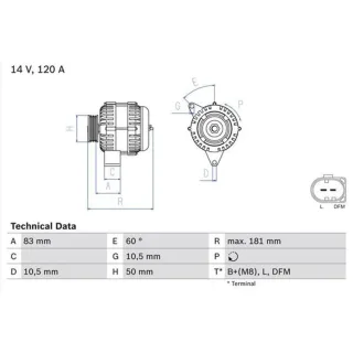 Bosch Lichtmaschine 120A Mercedes Clk E-Klasse Viano 3,7