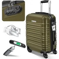 KESSER Hartschalen-Trolley Reisekoffer Handgepäck 55L Koffer Inkl. Kofferwaage + Gepäckanhänger, 4 Rollen, Rollkoffer ABS-Hartschale mit 4 Rollen, Zahlenschloss & Teleskopgriff