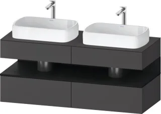 Duravit Qatego Konsolenwaschtischunterbau wandhängend Graphit Matt 1400x550x600 mm - QA4767016490010 QA4767016490010
