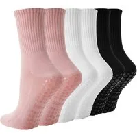 FOUORTUNATE-BEE Sportsocken 3 Paar Damen-Yoga-Socken mit rutschfester Sohle, Größe 36-40 Pilates- und Fitness-Socken für Damen, ideal als Geschenk