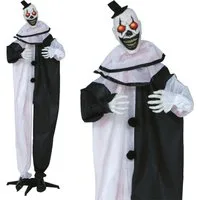 Fiestas Guirca Dekofigur, Animatronic Terrorclown 205 cm Halloween Deko mit Licht, Sound & Beweg