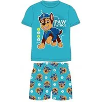 PAW PATROL Pyjama Jungen-Pyjama PAW Patrol „Chase“ kurz, Blau & Marineblau, Gr. 98-12 (Set, 2 tlg., Set bestehend aus Oberteil und Hose)