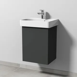 Sanipa 3way Waschtischunterbau zu Geberit Smyle Square Waschtisch mit 1 Tür, Graphit-Matt SP6681B