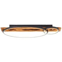 Brilliant LED Deckenleuchte Pirus, Dimmfunktion, LED fest integriert, Warmweiß, 70 x 30 cm, 3300 lm, 3000 K, dimmbar, schwarz/holz