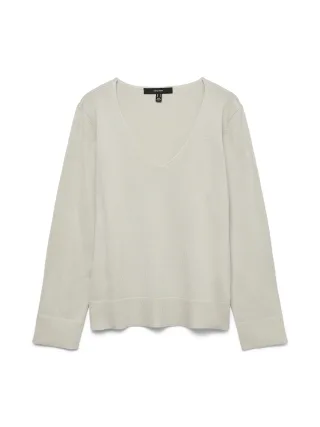 VERO MODA - VMSILJE LS V-NECK PULLOVER GA NOOS Moonbeam - Gr. - XL