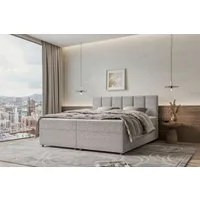 99rooms Boxspringbett Bergamo (Schlafzimmerbett, Bett), 140/160/180/200x200 cm, in Webstoff MALMO_NEW, mit Topper