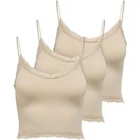 ONLY T-Shirt Damen T-Shirt 3er Pack Polyamid (Packung, 3er Pack)