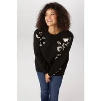 Aniston PLUS Strickpullover mit Animal-Deatils und Perlen