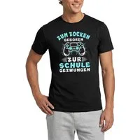 Spreadshirt T-Shirt Zum Zocken Geboren Zur Schule Gezwungen Gaming Männer T-Shirt (1-tlg)