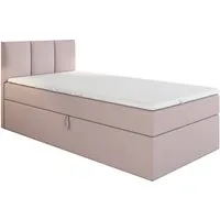 A&J MöbelLand GmbH Boxspringbett Einzelbett NASI mit Bettkasten, Topper und gepolstertem Kopfteil. (Boxspringbett mit Bettkasten und gepolstertem Kopfteil. Inclusive Topper !, TOP ANGEBOT), Länge 208 cm Höhe 106 cm