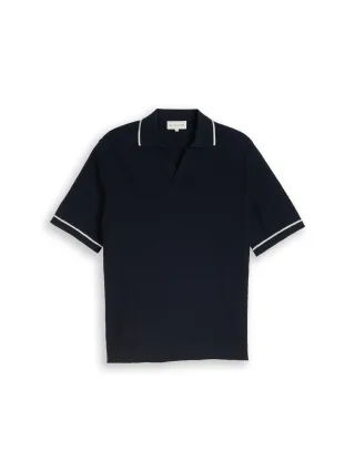 Tom Tailor - Strick-Poloshirt aus Baumwolle sky captain blue - Gr. - L