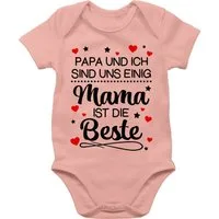 Shirtracer Shirtbody Papa und ich sind uns einig Mama ist die Beste Mama
