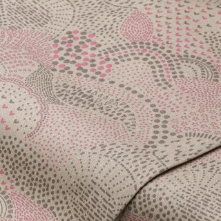 Beschichtetes Baumwollgewebe "Grafik", braun/rosa