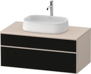 Duravit Zencha Konsolenwaschtischunterbau wandhängend Schwarz Linienstruktur & Taupe n/a & Supermatt ZE4821063830000