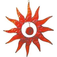 Saraswati Hängedekoration Suncatcher "Sonne" Fiberglas rot 20cm