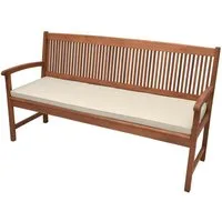 Beautissu Bankauflage Bankauflage Base BK, 100x48x5cm, Natur, waschbare Bankkissen Sitzauflage - Gartenbankauflage Outdoor