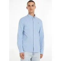 Tommy Jeans Langarmhemd TJM Slim Stretch Oxford mit Flaglabel auf der Brust