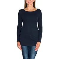 Alkato Langarmshirt Alkato Damen Langarm Longshirt Langarmshirt Tunika Basic Shirt