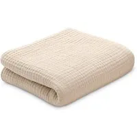 Ehrenkind Tagesdecke Sofadecke aus 100 % Bio-Baumwolle, 4-lagiger Musselin mit natürlicher Crinkle-Optik
