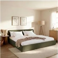IDIMEX Polsterbett LATINI, Bett 160x200 cm mit Kopfteil höhenverstellbar und Lattenrost Grün