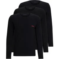 HUGO T-Shirt HUGO Herren Ls-Shirt Rn Triplet Longsleeve, Black