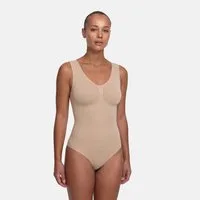 cfab (creamy fabrics) Shaping-Body Tank Bodysuit Sculpting Shapewear mit String-Beige-M (1-tlg)