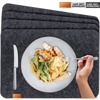 Miqio Platzset 4 er Set Tischsets 4 Platzsets eckig 44 x 30 cm, (4-St), Schadstoffgeprüft. Ökotex zertifiziert.