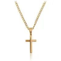 Made by Nami Kette mit Anhänger Halskette Kreuzkette Kreuz Anhänger Herren, Edelstahl Gliederkette